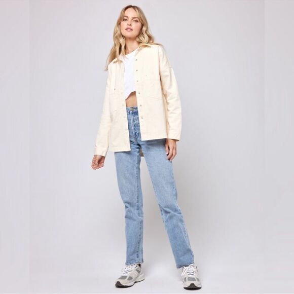 NWT L*Space women's Winslow Jacket size medium in cream color with snap closure - Picture 2 of 12